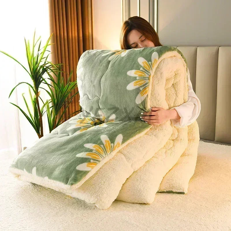 Afralia™ Plush Super Thick Milk Fleece Winter Blanket: Soft Warmth for Sleeping Comfort