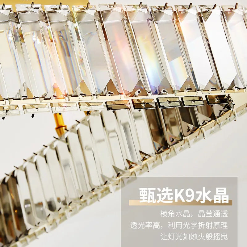 Afralia™ Crystal Chandelier LED Ceiling Light for Bedroom, Dimmable Luxury Foyer Lighting