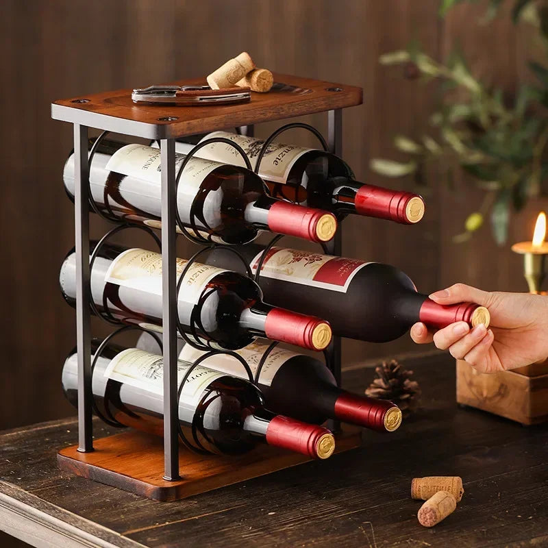 Afralia™ Wine Bottle Display Stand Rack Holder Storage Shelf Accessories Stand