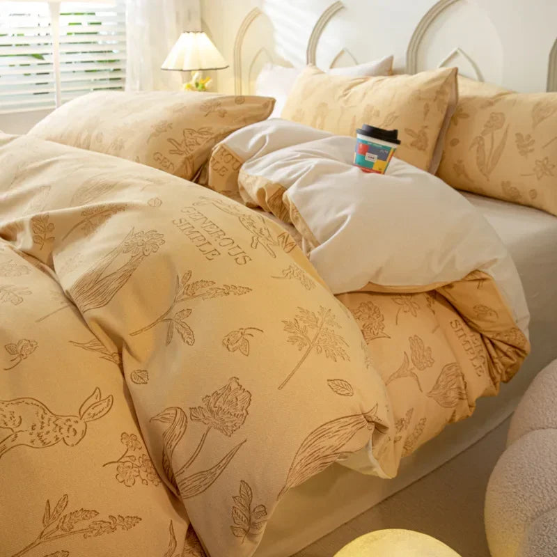 Afralia™ Cozy Cotton Bedding Set: 160X210cm Quilt Cover for Adults, Warm & Soft Duvet Cover