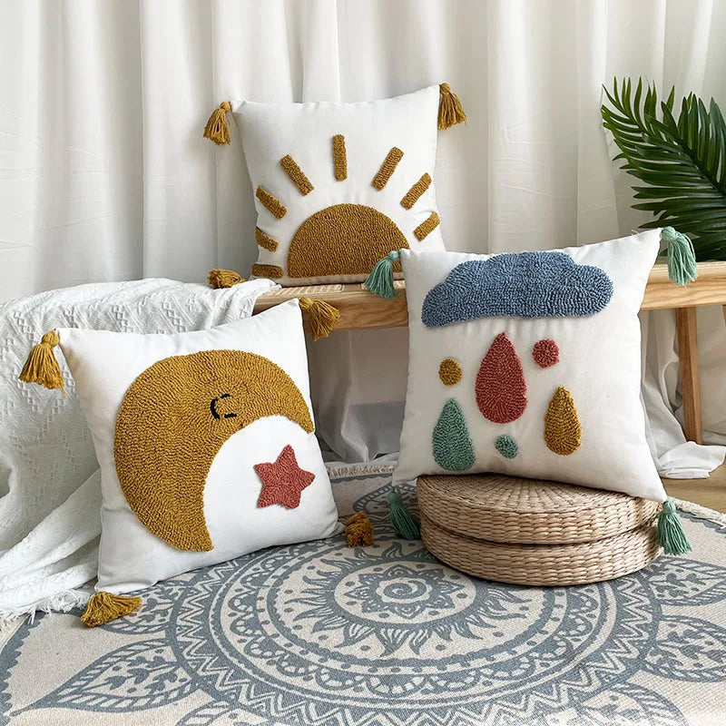 Afralia™ Embroidered Decorative Pillowcases 45x45 - Sofa Cushions Covers & Home Decor