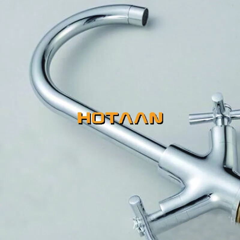 Afralia™ Kitchen Mixer Tap | Dual Handle Cold Hot Water Swivel Faucet