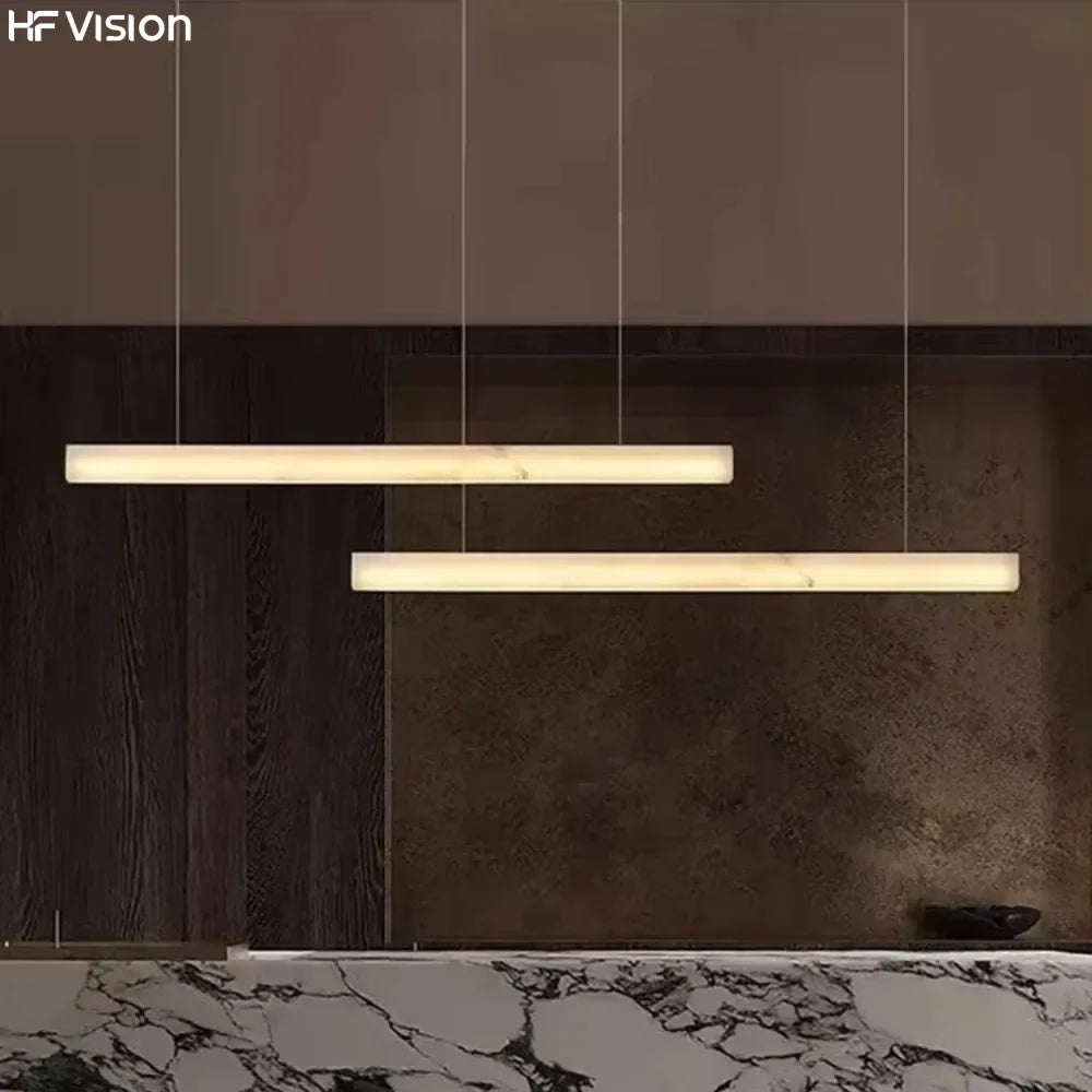 Afralia™ Marble and Copper Chandelier Pendant Light for Living Room Dining Ceiling