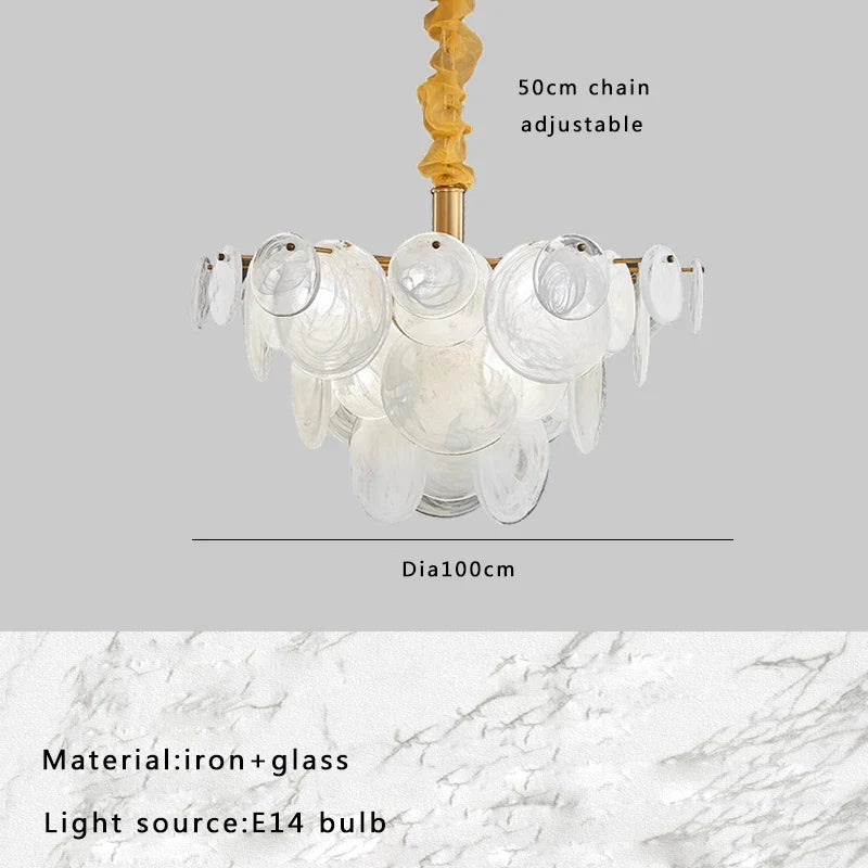 Afralia™ Milk-White Glass Ceiling Chandelier for Home Decor and Lighting