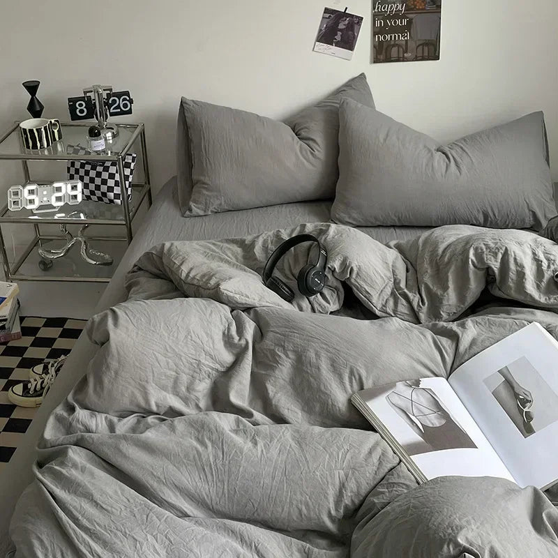 Afralia™ Cotton Bedding Set with Comforter Cover, Sheet, and Pillowcase Set