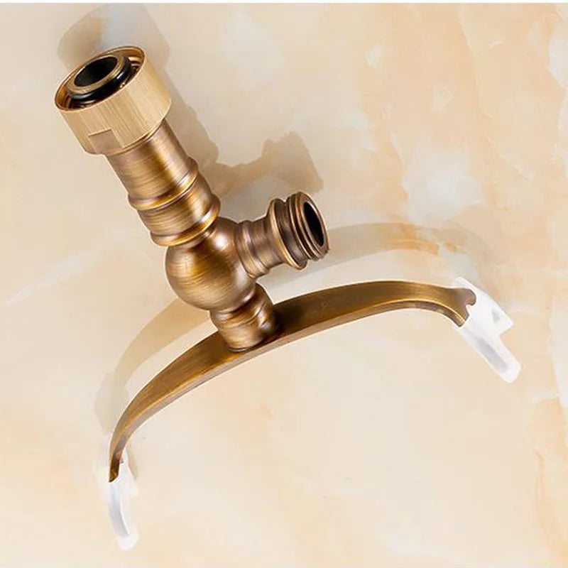 Afralia™ Brass Antique Wall Mounted Hand Shower Holder Hook Pedestal Bracket