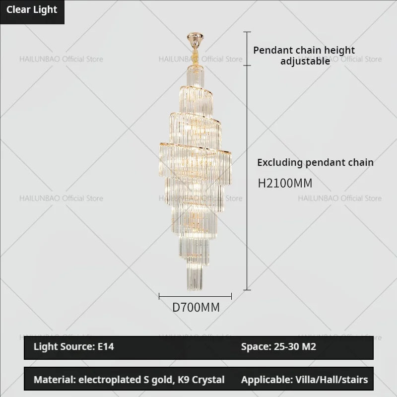 Afralia™ Crystal Chandelier for Penthouse Villa Living Room - Modern Light Luxury Design