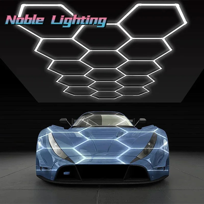 Afralia™ Honeycomb LED Garage Light for Auto Body Repair Workshop