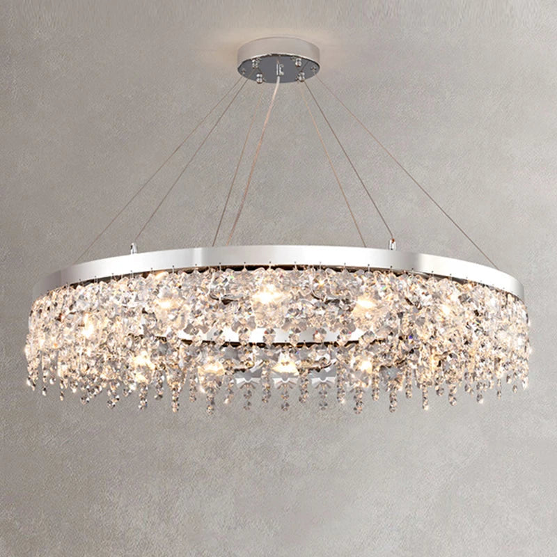 Afralia™ Crystal LED Chandelier: Modern Luxury Lighting for Living Room, Bedroom, and Restaurant