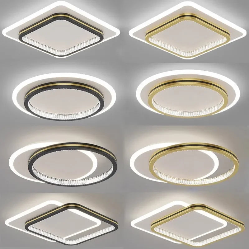 Afralia™ Crystal Ceiling Lights: Modern Indoor Lighting with LED, Round/Square Luminaria