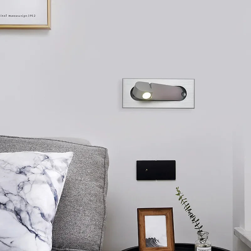 Afralia™ LED Wall Lamp: Adjustable Angle, Bedroom Reading Light, Recessed Design