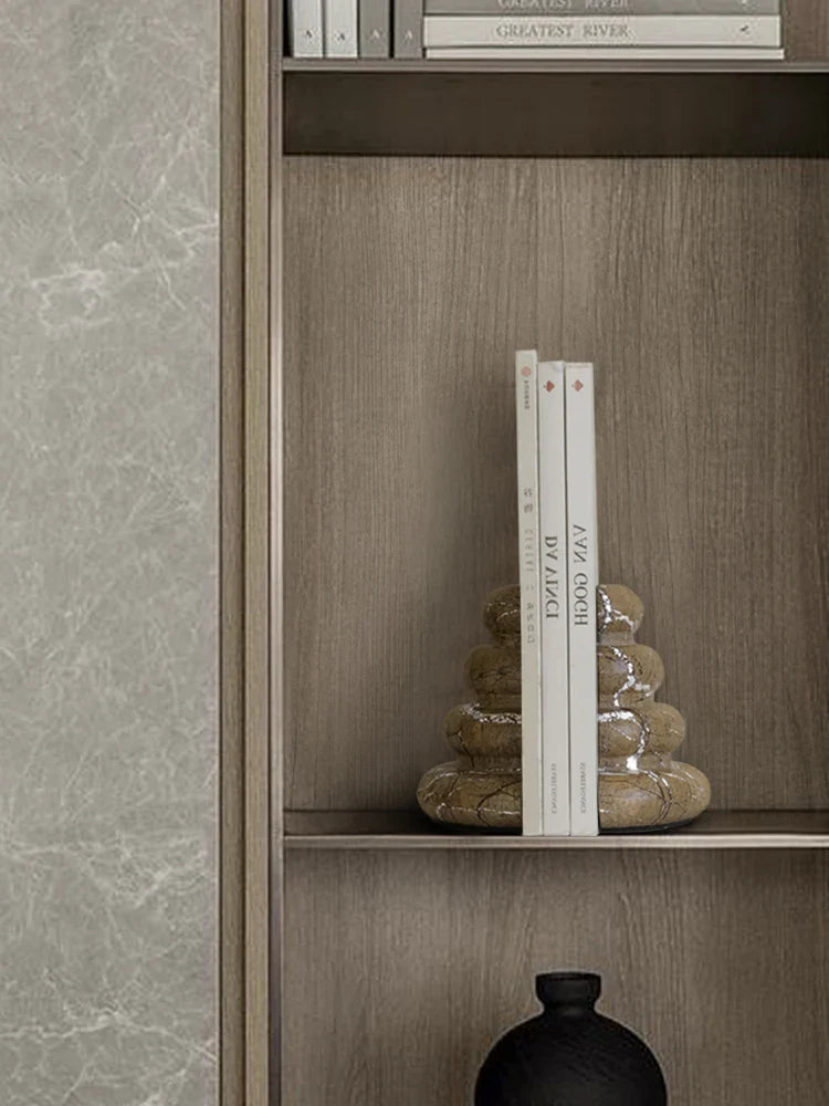 Afralia™ Marble Bookends: Luxury Decorative Stone Book Holders for Shelves