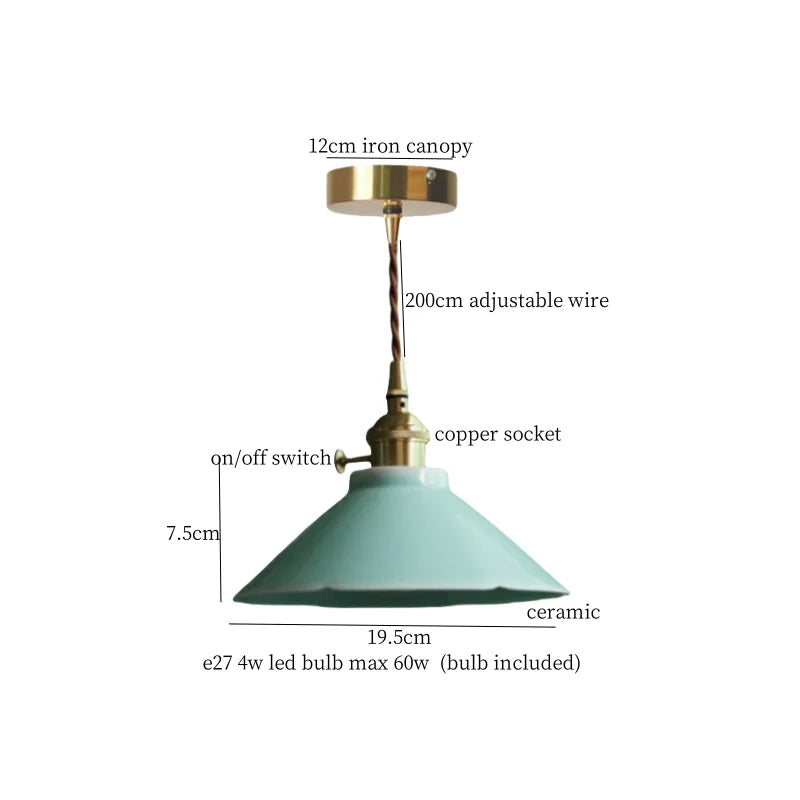 Afralia™ Twill Ceramic LED Pendant Light: Japanese Vintage Style for Home and Cafe