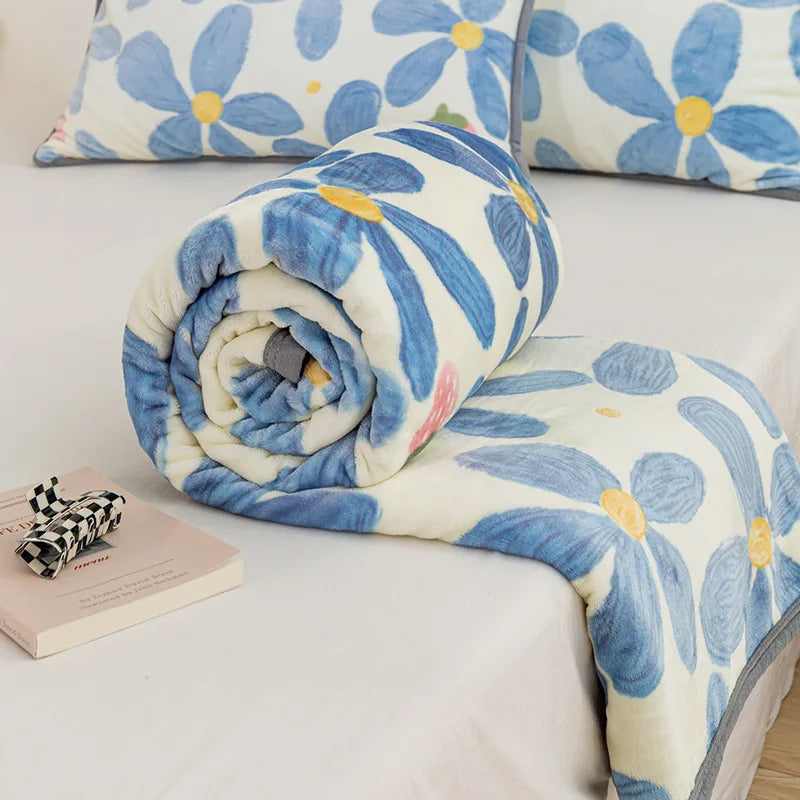 Afralia™ Milk Velvet Cartoon Printed Blanket: Multi Functional Skin-Friendly Winter Warm Bed Sheet