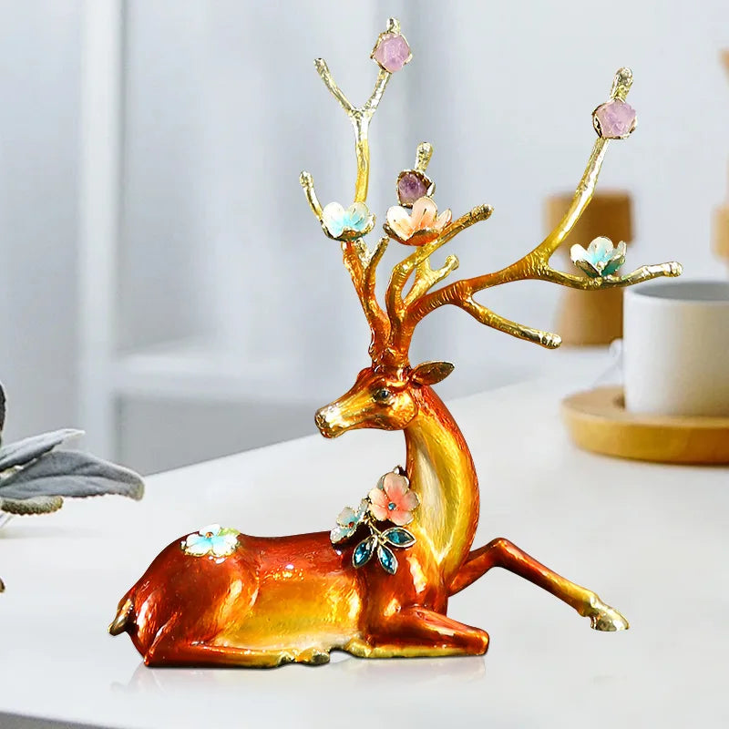 Afralia™ Deer Peace Porch Decoration Set for Luxe Living Room TV Cabinet