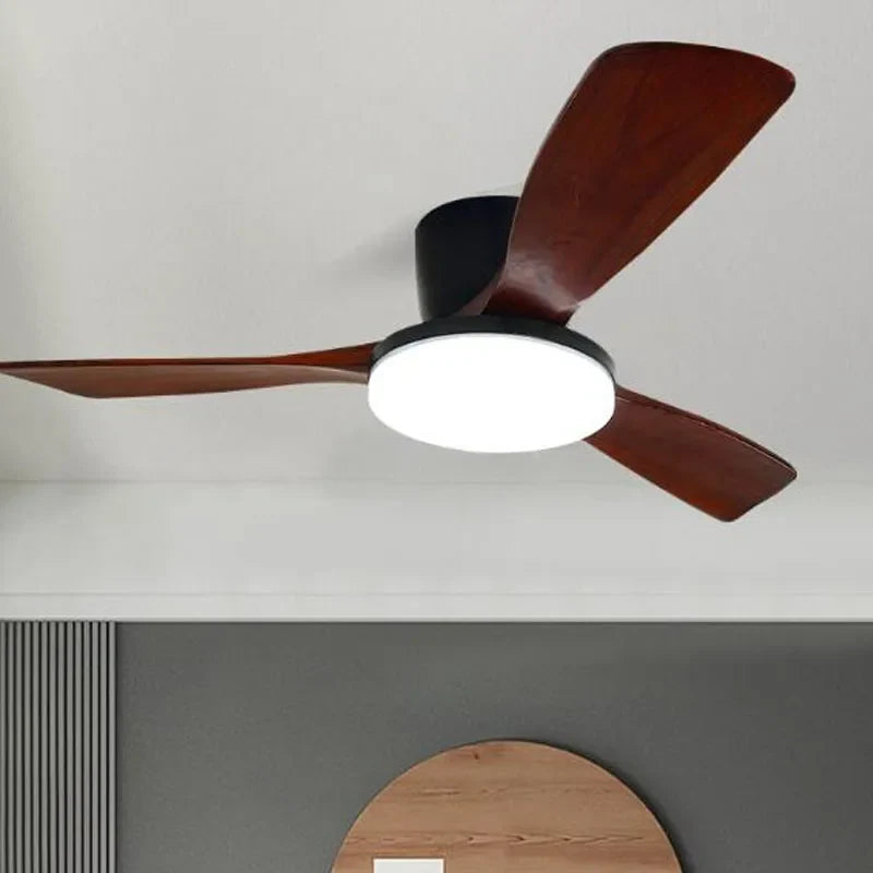 Afralia™ Wood Ceiling Fans 52" DC 35W LED Remote Control Living Bedroom Light Fans