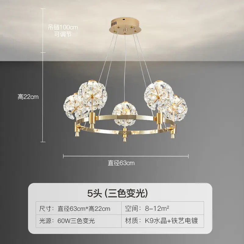Afralia™ Crystal Chandelier: Dandelion Design for Luxe Living Room, Dining, or Master Bedroom