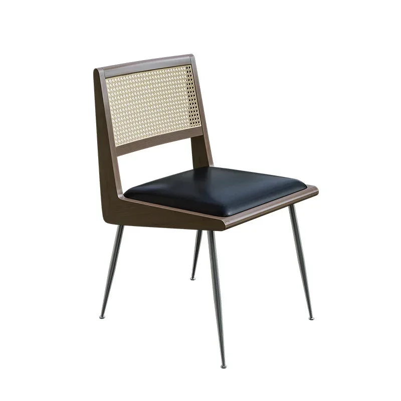 Afralia™ Rattan Plaited Backrest Dining Chair with Solid Wood Table