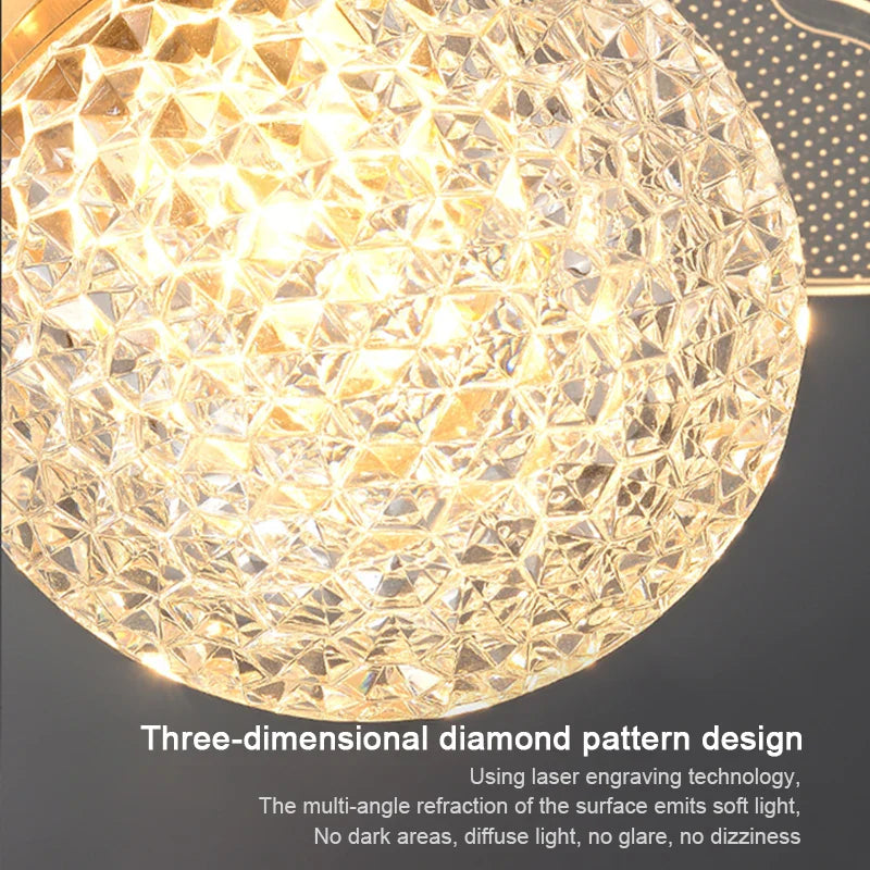 Afralia™ Nordic Crystal LED Ceiling Light for Home Balcony Aisle Modern Indoor Lighting