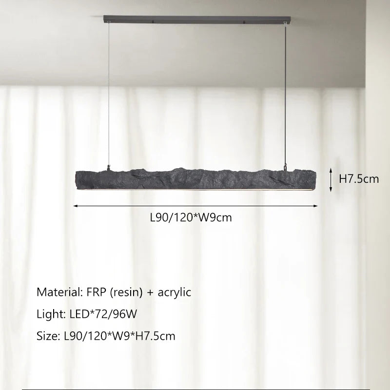 Afralia™ Wabi Sabi Led Strip Pendant Lights - Nordic Minimalist Dining Room Chandelier