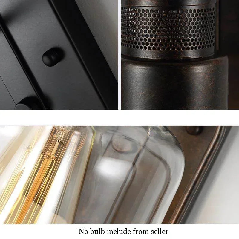 Afralia™ Vintage Iron Outdoor Wall Lamp for Garden, Aisle, and Balcony