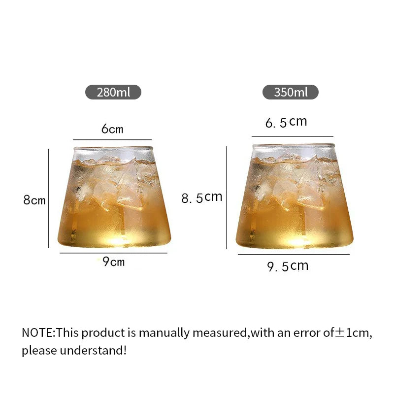 Afralia™ Mountain Shaped Glass Cup Set for Coffee, Whiskey, Juice, Tea, Wine - 4/6PCS