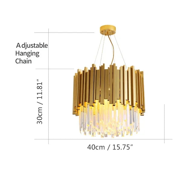 Afralia™ Gold Black Crystal Chandeliers LED Ceiling Light for Luxe Living & Hospitality