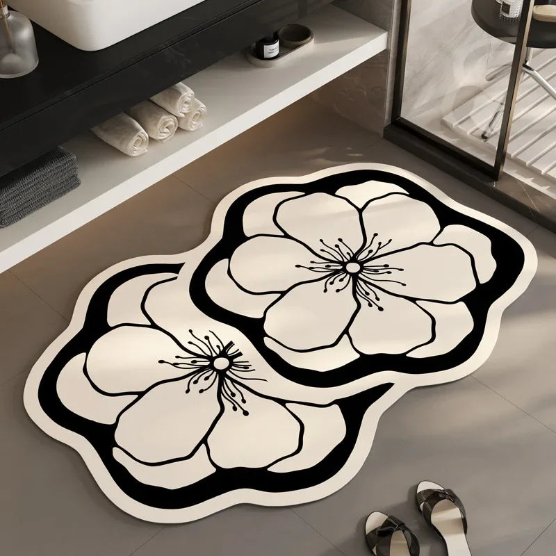 Afralia™ Flower Shaped Diaponite Bathroom Mat: Quick Drying, Anti-Slip, Skin-Friendly Decoration Carpet