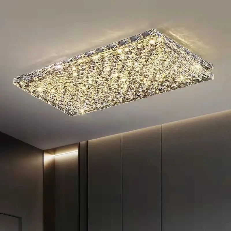 Afralia™ Crystal LED Ceiling Lights for Living Room Bedroom Dining Decor