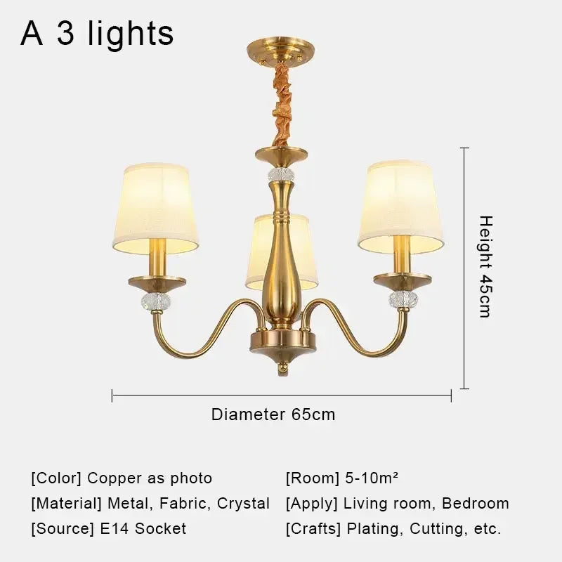 Afralia™ Retro Fabric Chandelier Ceiling Pendant Light for Living Room Kitchen Bedroom Dining