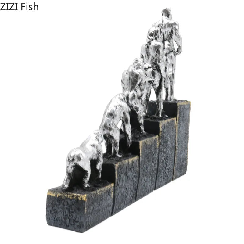 Afralia™ Ape Man Evolution Sculpture Resin Artwork Decor Ornaments Model Statue