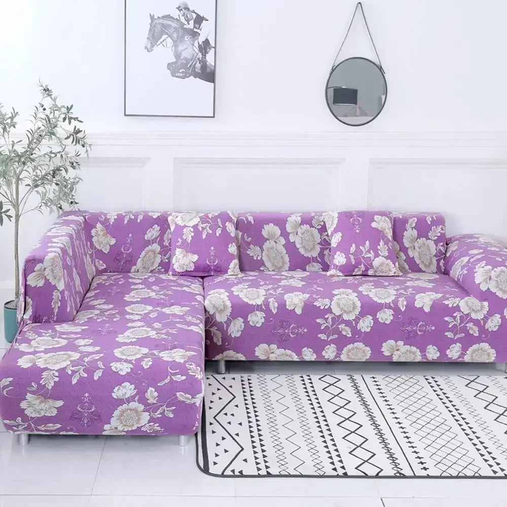 Afralia™ Geometric Stretch Sofa Cover Slipcover | Couch Protector | L Shape Sofa Cover