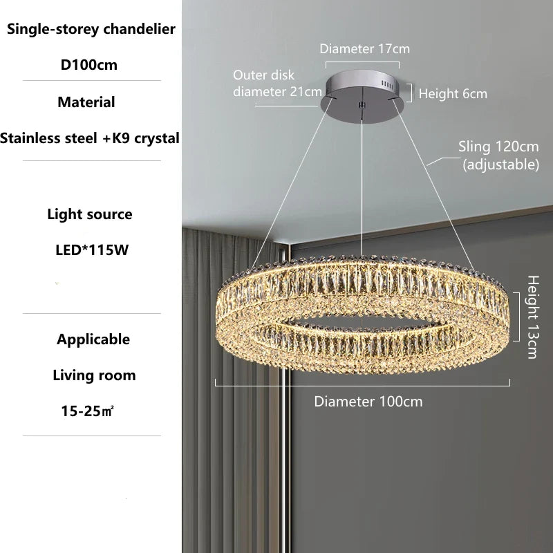 Afralia™ Crystal Chandelier: Elegant Nordic Ceiling Pendant Light for Luxury Home Decor