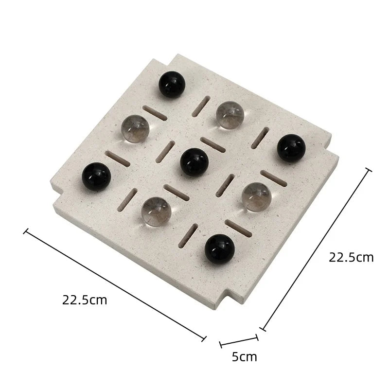 Afralia™ Geometric Glass Bead Chess Set Home Decor Figurines - Marble Ornaments