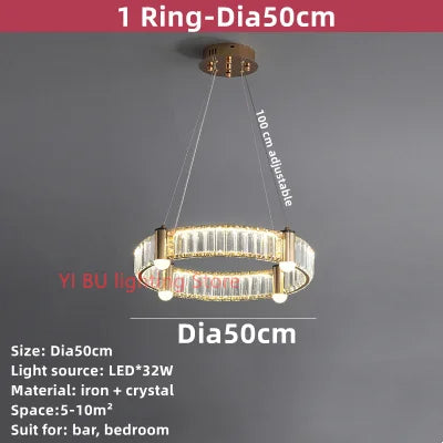 Afralia™ Crystal Ceiling Chandelier LED Indoor Lighting for Living Room Bedroom Study