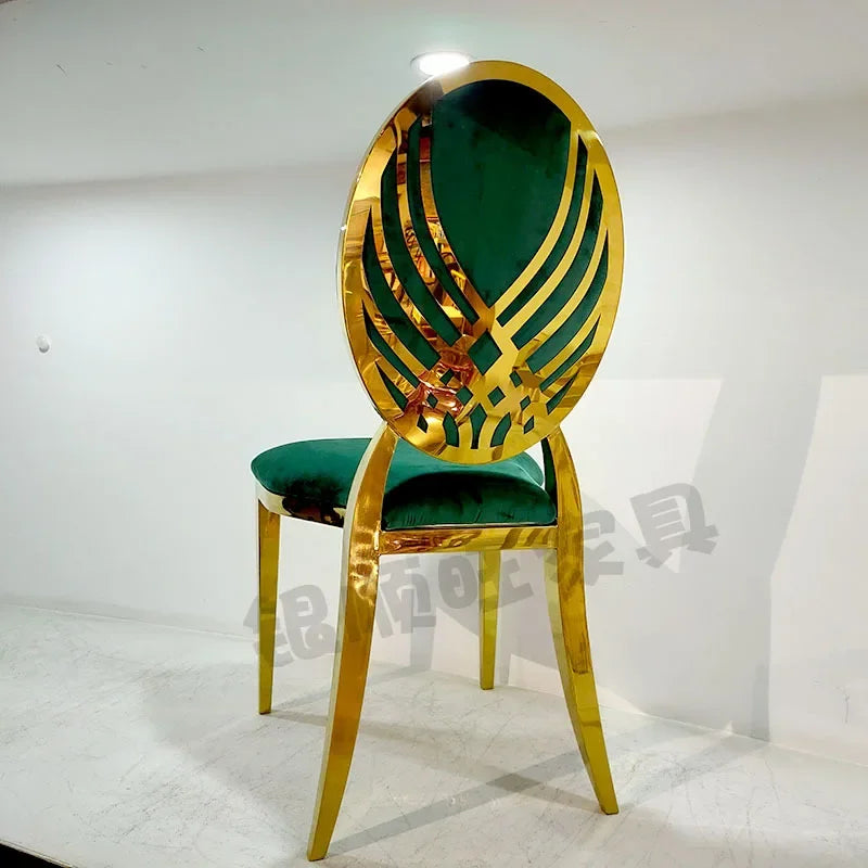 Afralia™ Stainless Steel Dining Chairs with Fabric Upholstery for Modern Home Furniture
