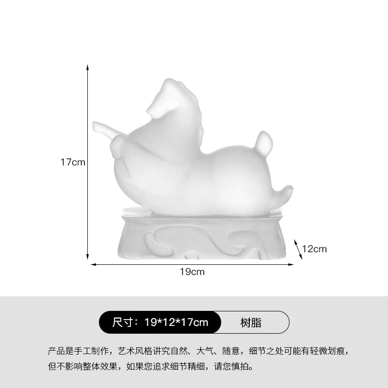 Afralia™ Resin Matte Horse Sculpture, Chinese Retro Style Home Decor Accessory