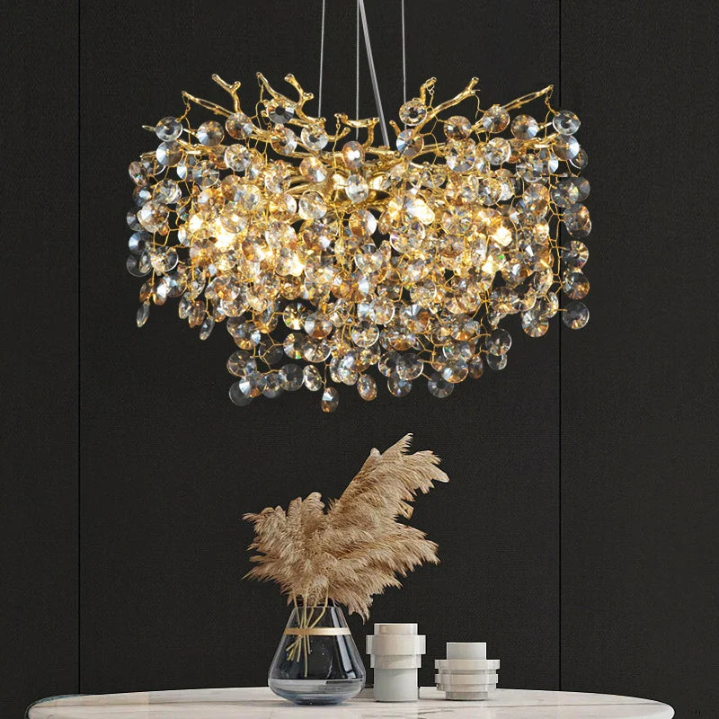 Afralia™ Luxury Crystal Chandelier for Villa Dining Room Living Room Bedroom