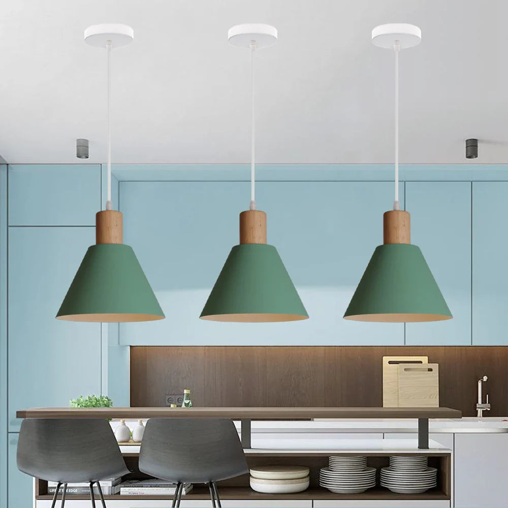 Afralia™ Modern Nordic Aluminum Pendant Lights for Kitchen Living Room, E27 LED Suspension Luminaire