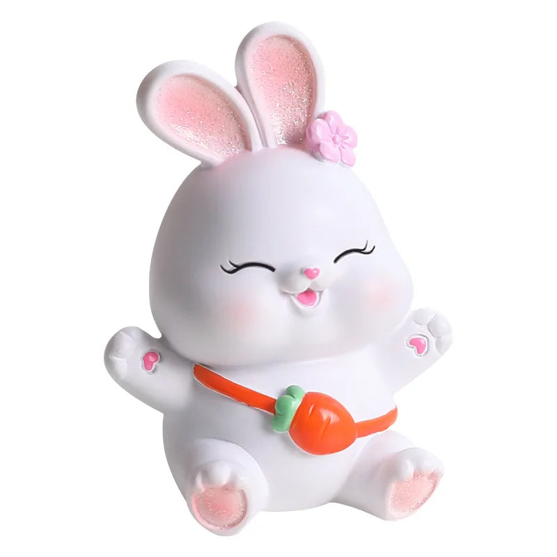 Afralia™ Cute Bunny Figurine Sculpture for Home Decor - Modern, Chubby Rabbit Art Ornament