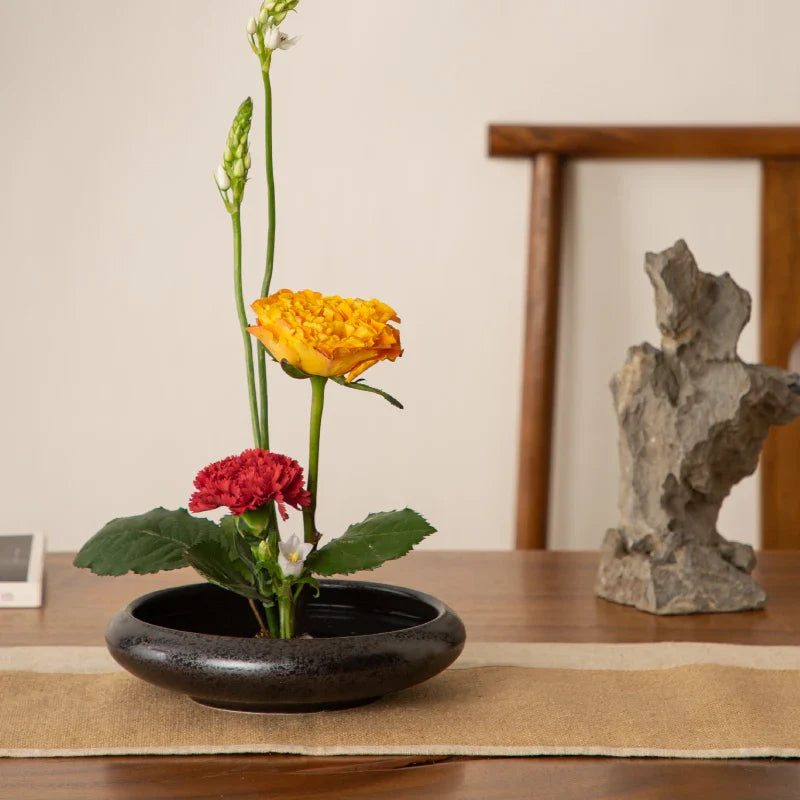 Afralia™ Ceramic Vase Sword Mountain Flower Arrangement Tools Home Decor Pot