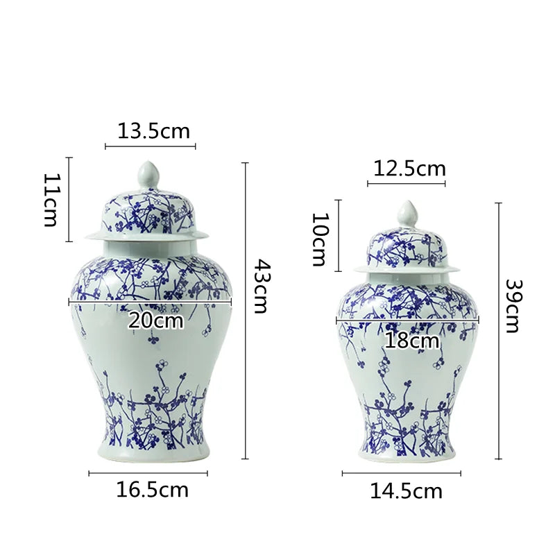 Afralia™ Ceramic Ginger Jar - Vintage Porcelain Home Decor Accessory