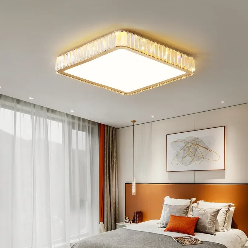 Afralia™ Crystal LED Ceiling Light for Modern Bedroom, Warm Lighting