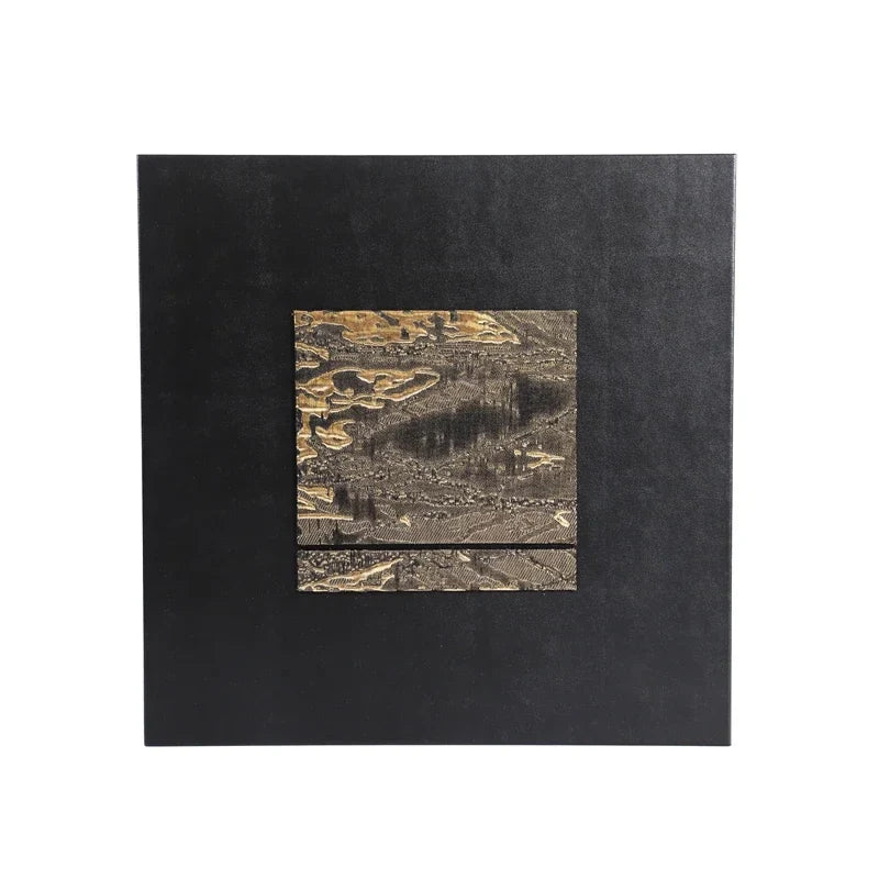 Afralia™ Gilded Fabric Hanging Painting Abstract Artwork Modern Relief Wall Picture