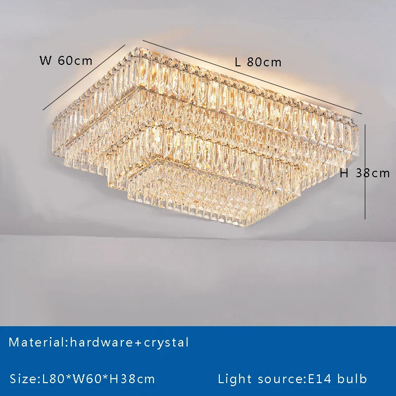 Afralia™ Crystal Round Ceiling Lamp - Nordic Luxury Home Decor Luxe Chandelier