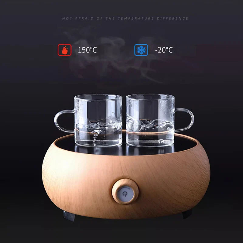 Afralia™ Glass Tea Cup Set | Thicken Heat Resistant Kung Fu Puer Tea Cups