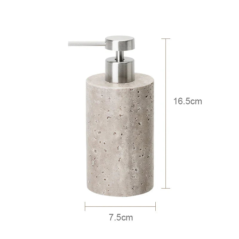Afralia™ Natural Marble Bathroom Set with Soap Dispenser, Diffuser, & Holder Tray