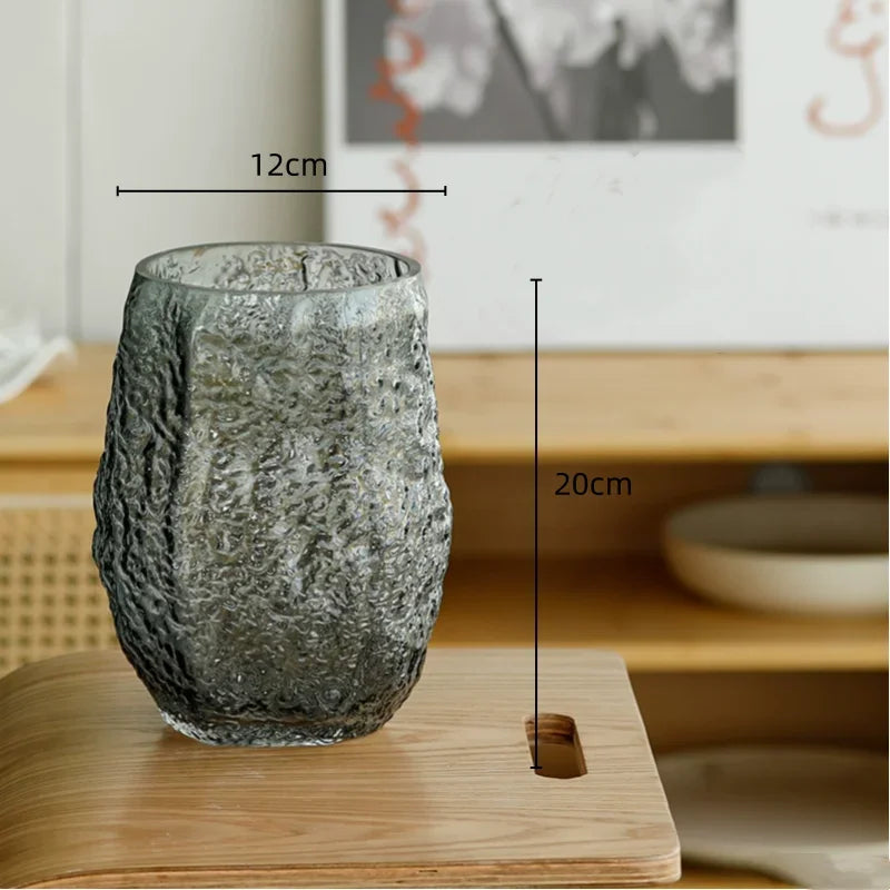 Afralia™ Green Transparent Glass Vase for Flower Arrangement & Home Decor