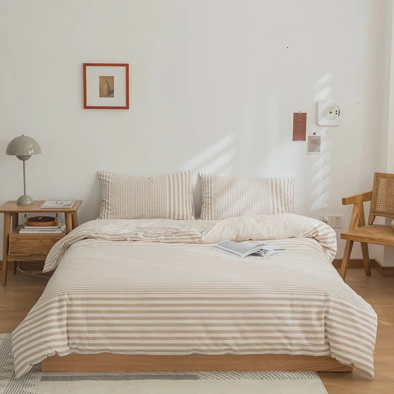 Afralia™ Pure Cotton Check Single Quilt Cover - Luxury Printed Duvet Queen - All Seasons