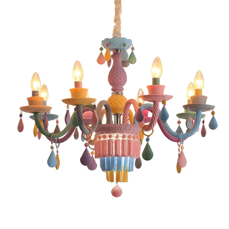 Afralia™ Crystal Chandelier Girl Baby Bedroom Lamp Nordic Princess Room Lighting